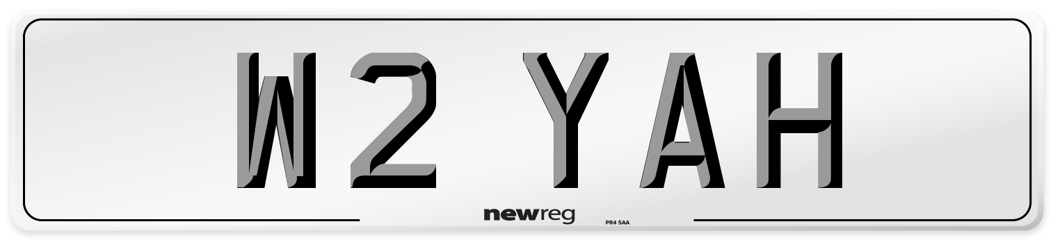W2 YAH Number Plate from New Reg